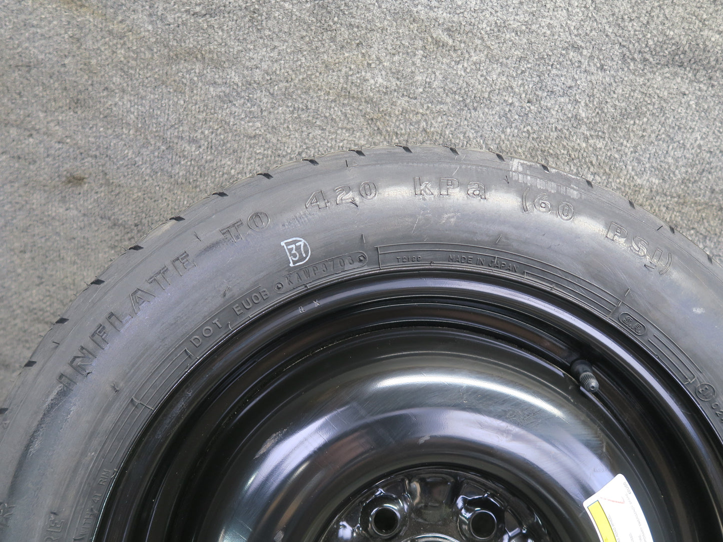 03-05 Nissan Z33 350Z Spare Tire R16" Wheel 16x4T T145/90 106M 40300-32P00 OEM