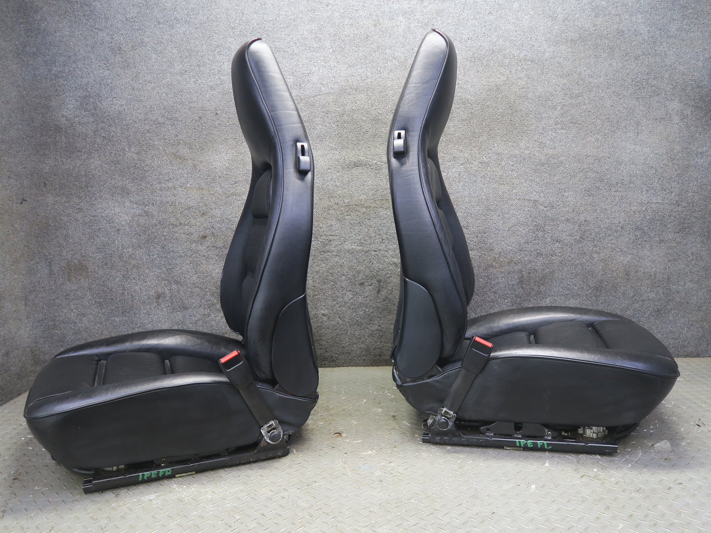 87-95 Porsche 928 S4 Front & Rear Left Right Side Power Seat Leather Black Set