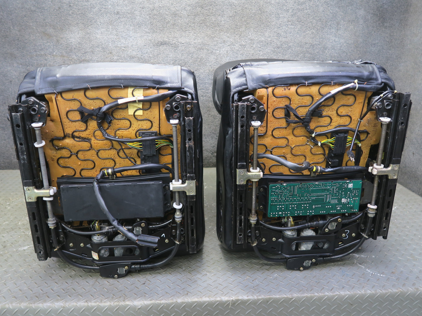 87-95 Porsche 928 S4 Front & Rear Left Right Side Power Seat Leather Black Set
