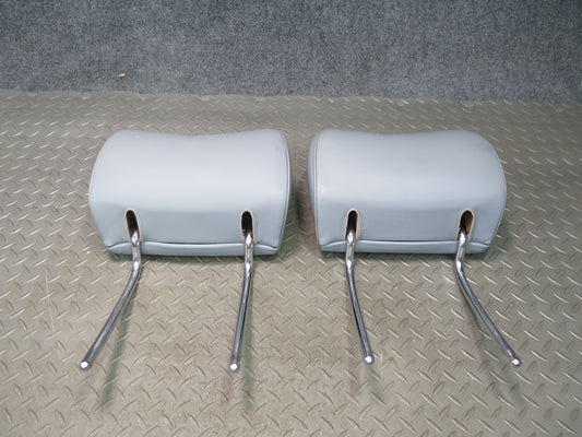 86-91 Mercedes W126 560SEL Set of 2 Rear Left & Right Leather Headrest Gray OEM