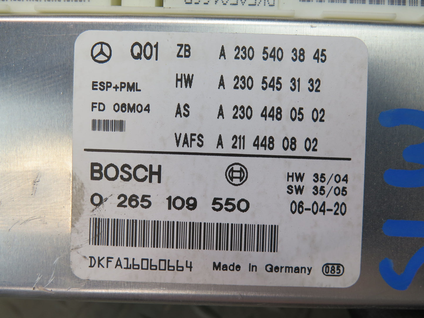 07-08 Mercedes R230 SL550 ABS Anti Lock Brake Control Module ESP Unit OEM