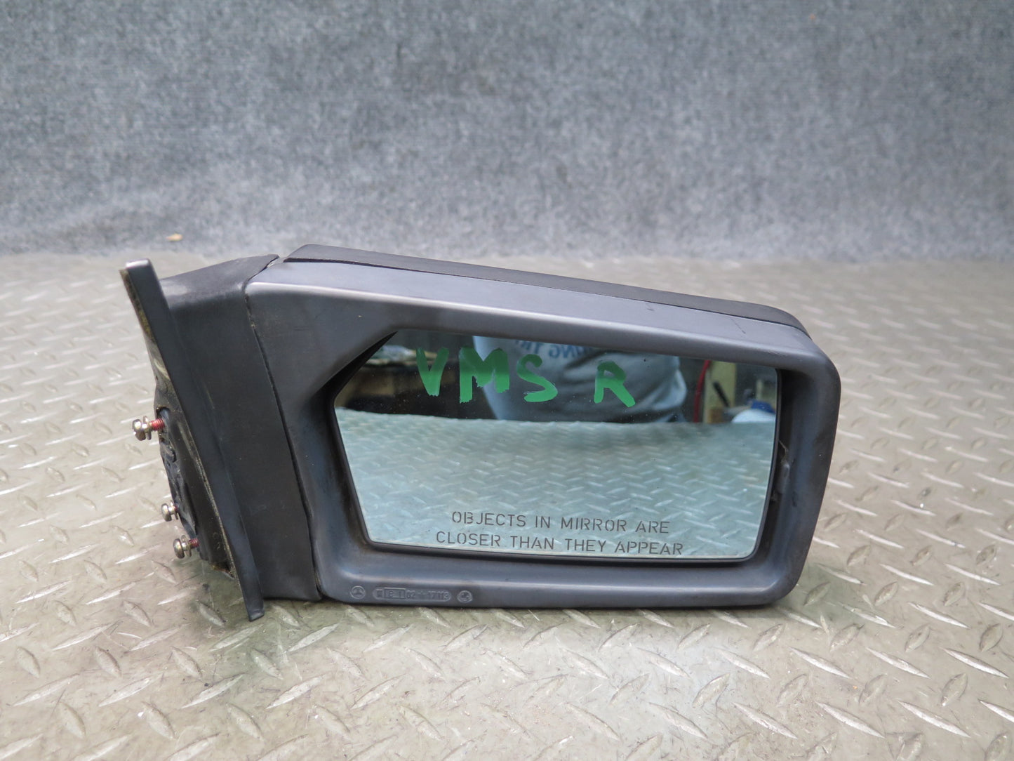 86-91 Mercedes W126 Front Right Door Exterior Side View Mirror Gray OEM