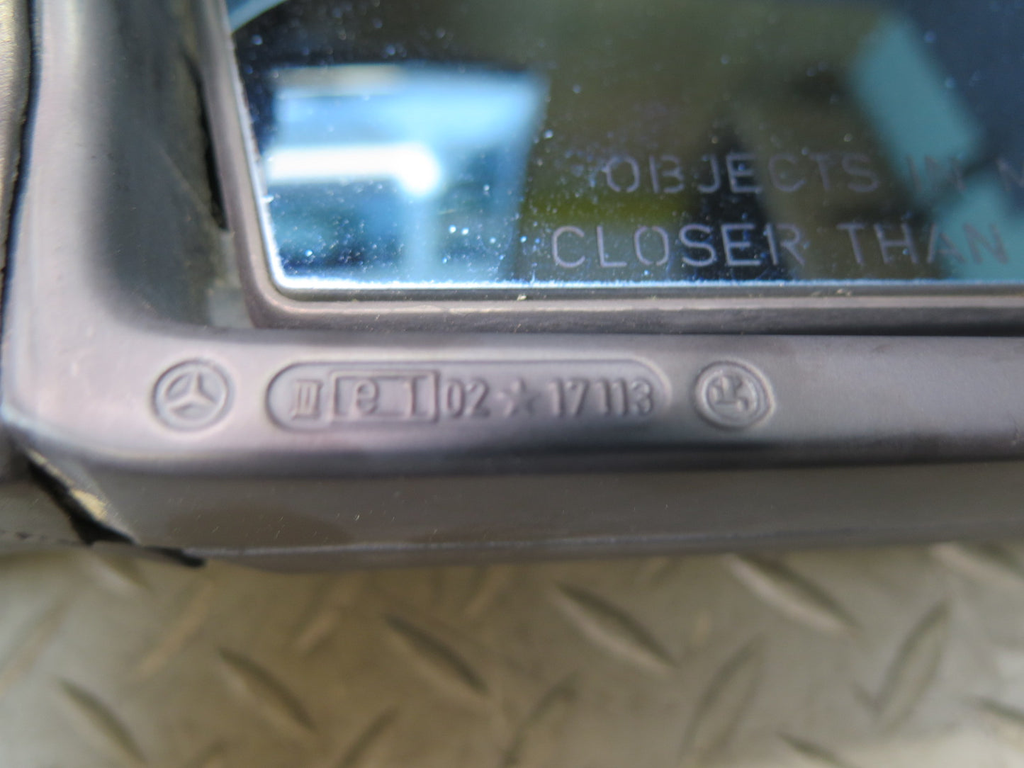 86-91 Mercedes W126 Front Right Door Exterior Side View Mirror Gray OEM