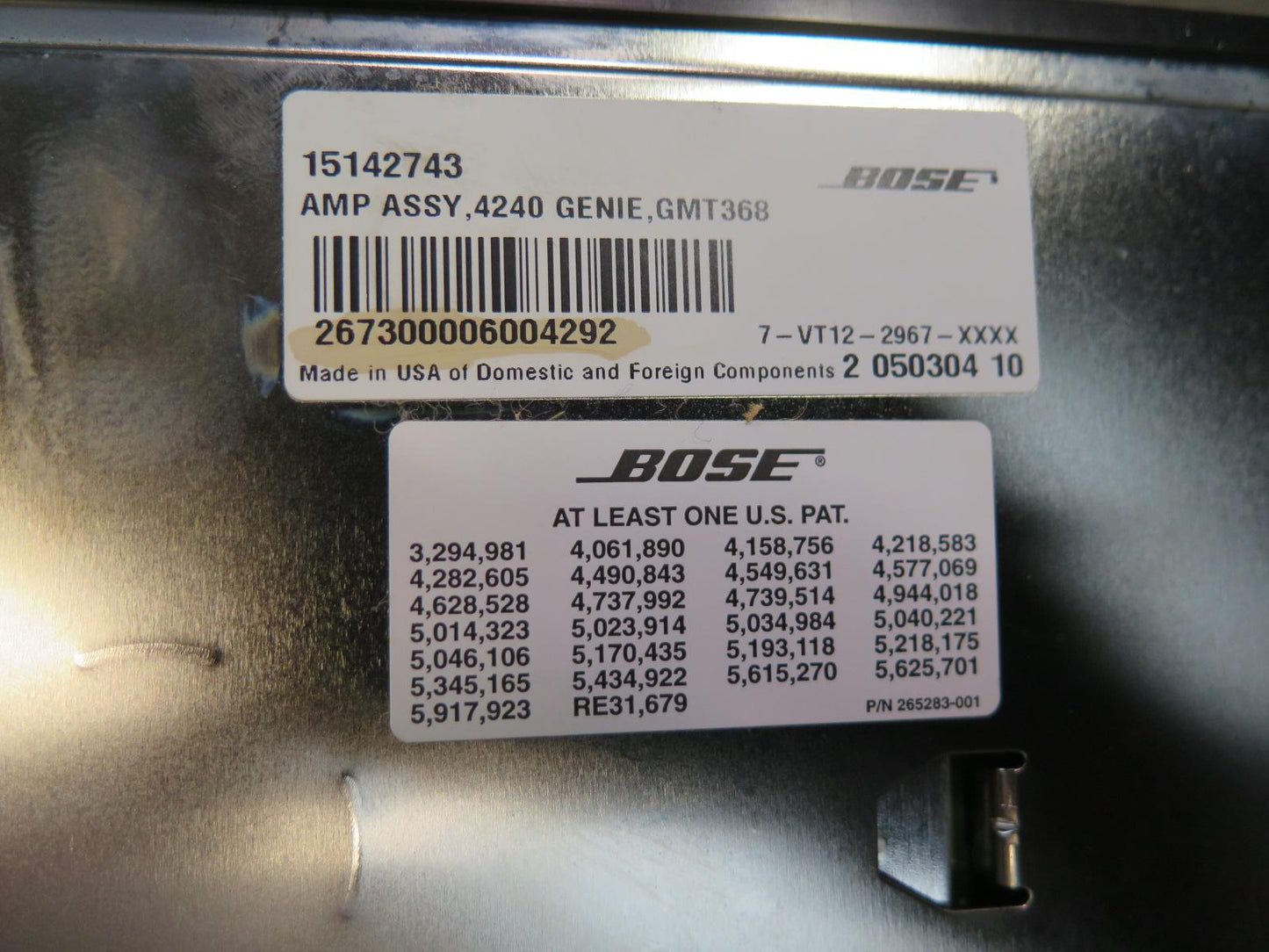03-06 Chevrolet SSR Bose Radio Speaker Amplifier 15142743 OEM