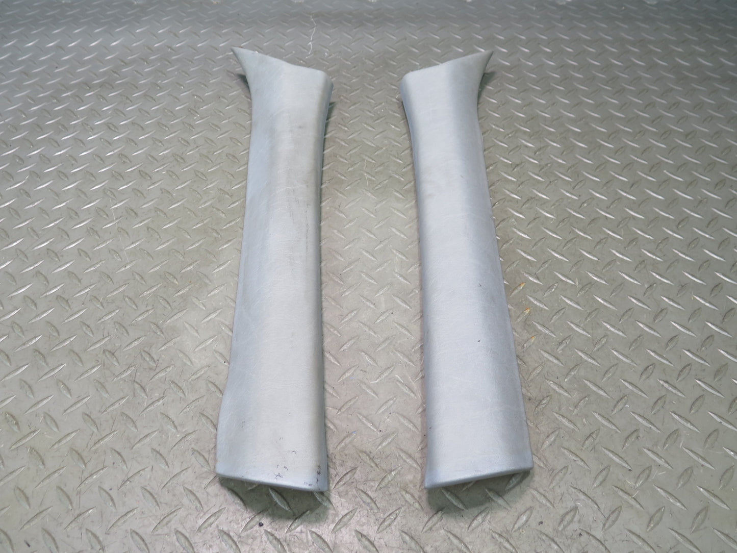 86-91 Mercedes W126 560SEL Front Left & Right A Pillar Trim Cover Set Gray OEM