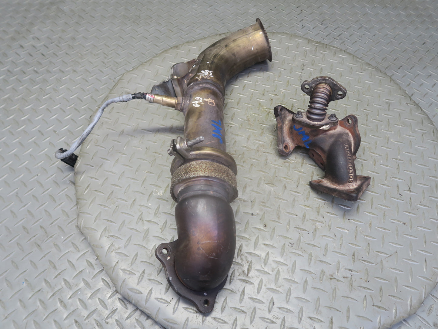 10-11 Mercedes W164 ML350 Diesel Turbo Exhaust Elbow Pipe Oxygen Sensor Set OEM