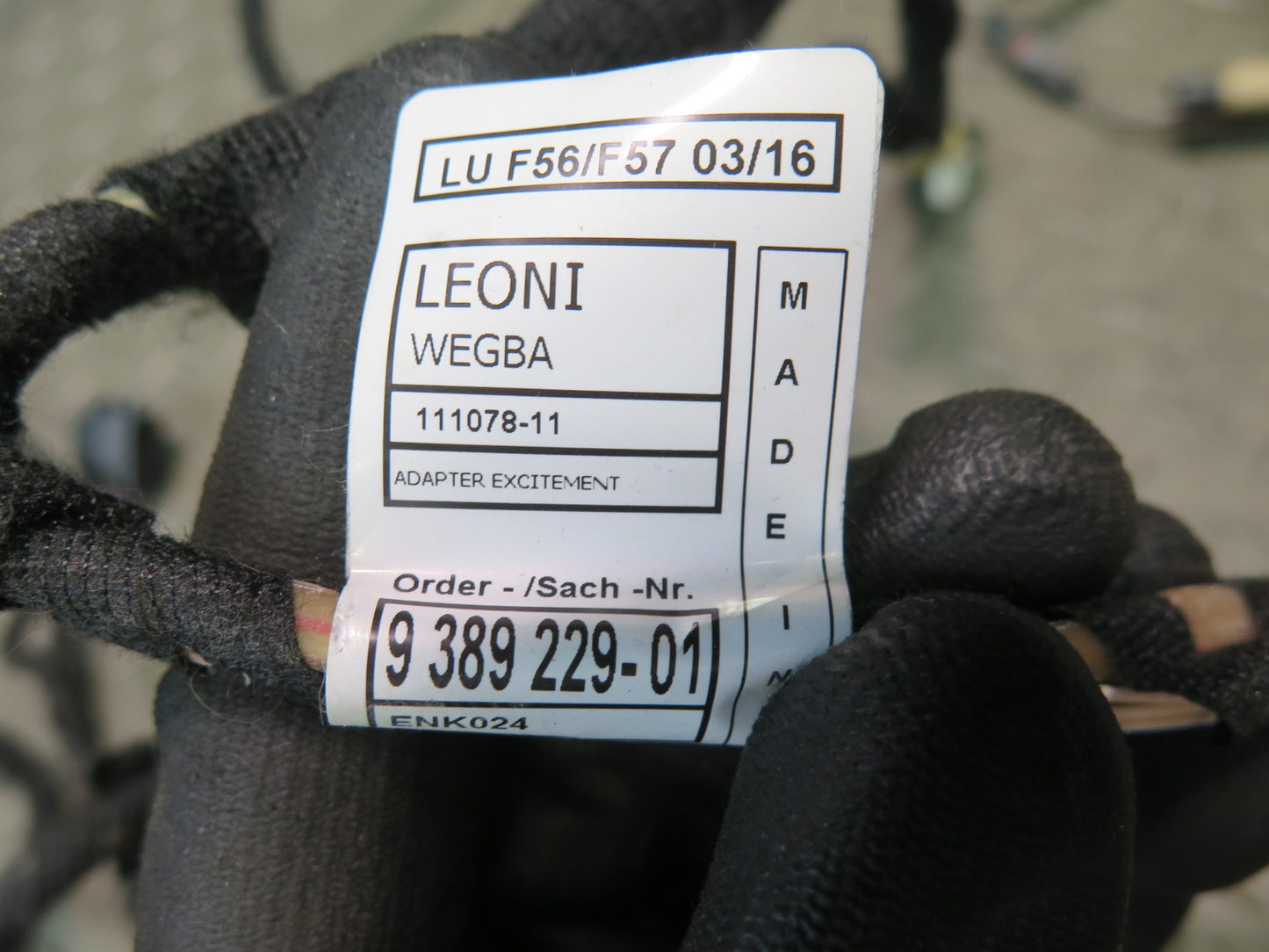 16-19 Mini Cooper F56 F57 Front Left Driver Door Wire Wiring Harness 9389229 OEM