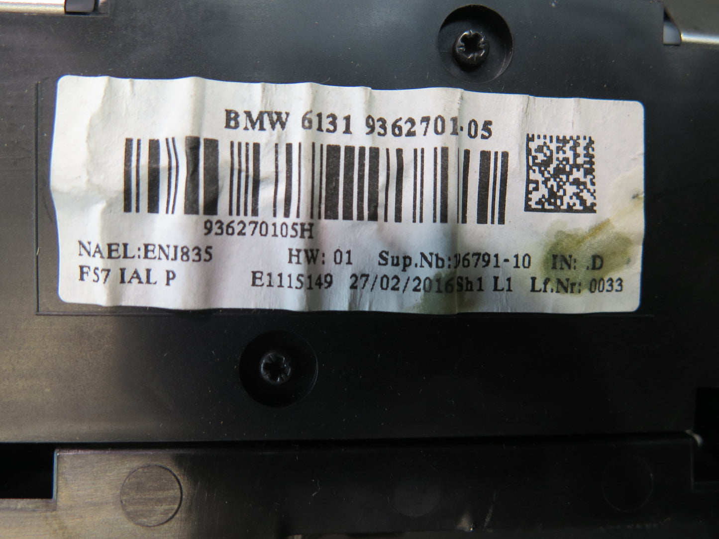 16-19 Mini Cooper F57 Convertible Overhead Roof Light Control Switch Panel OEM