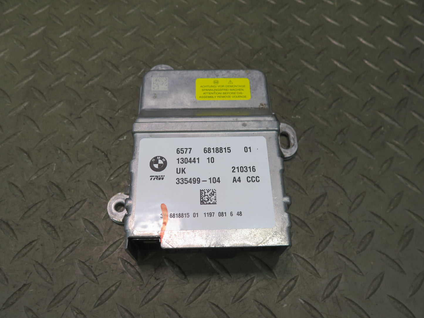 16-23 MINI COOPER F57 CONVERTIBLE AIRBAG SRS COMPUTER UNIT 6577 6818815 OEM