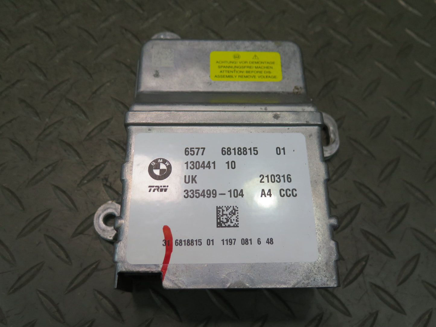 16-23 MINI COOPER F57 CONVERTIBLE AIRBAG SRS COMPUTER UNIT 6577 6818815 OEM