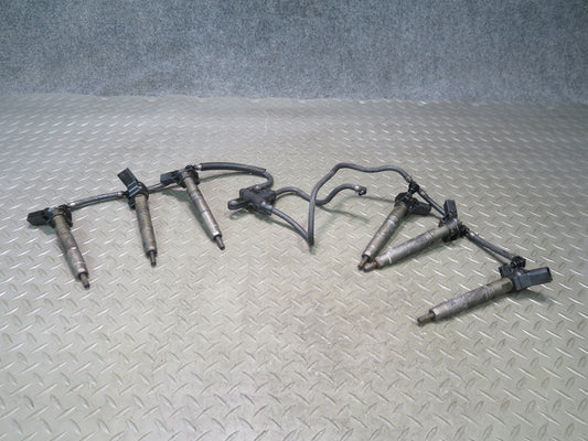 10-11 Mercedes W164 ML350 OM642 Diesel Bluetec Set of 6 Fuel Injector w Hose OEM