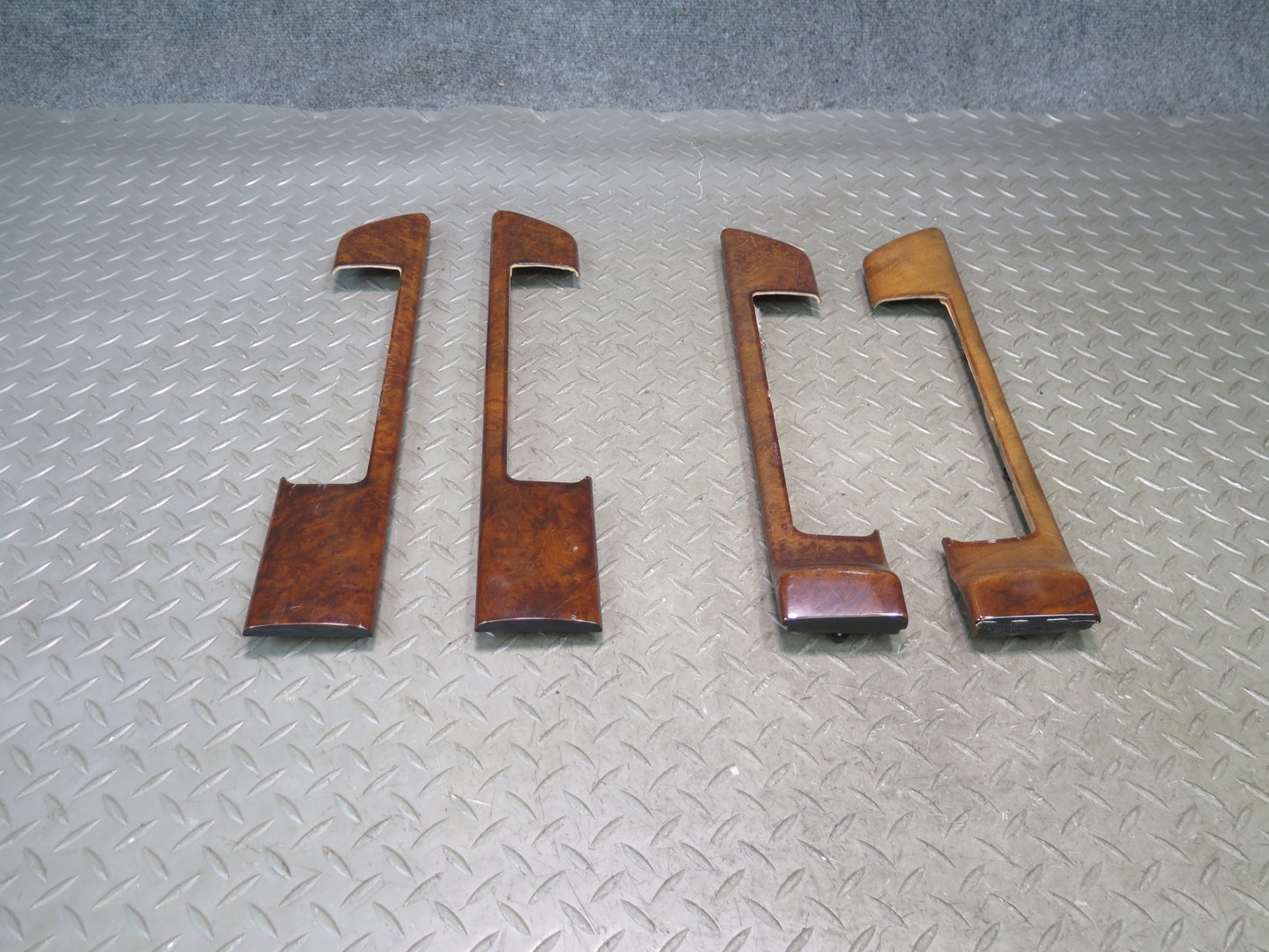 86-91 Mercedes W126 560SEL Set of 4 Door Wood Trim Bezel Cover Panel OEM