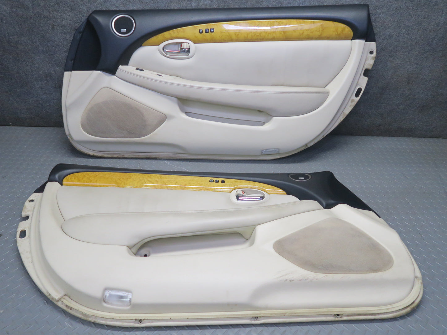 02-05 Lexus SC430 Set of 2 Left & Right Door Interior Trim Cover Panel Ecru OEM