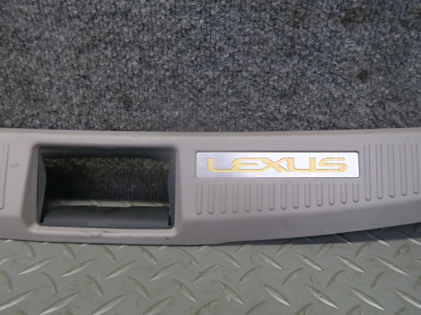 02-10 Lexus SC430 UZZ40L Rear Trunk Floor Finish Sill Scuff Plate Trim Panel OEM