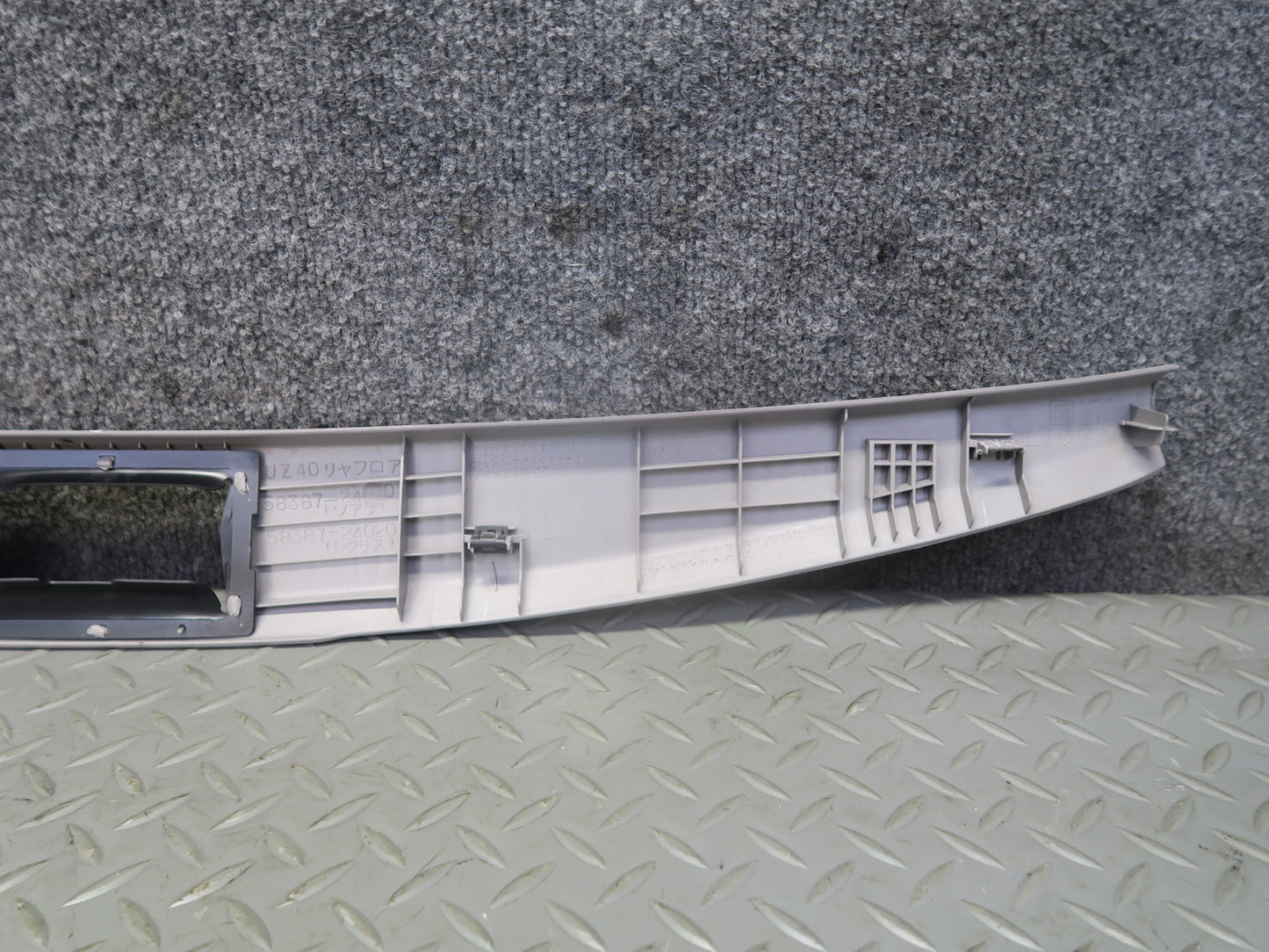 02-10 Lexus SC430 UZZ40L Rear Trunk Floor Finish Sill Scuff Plate Trim Panel OEM