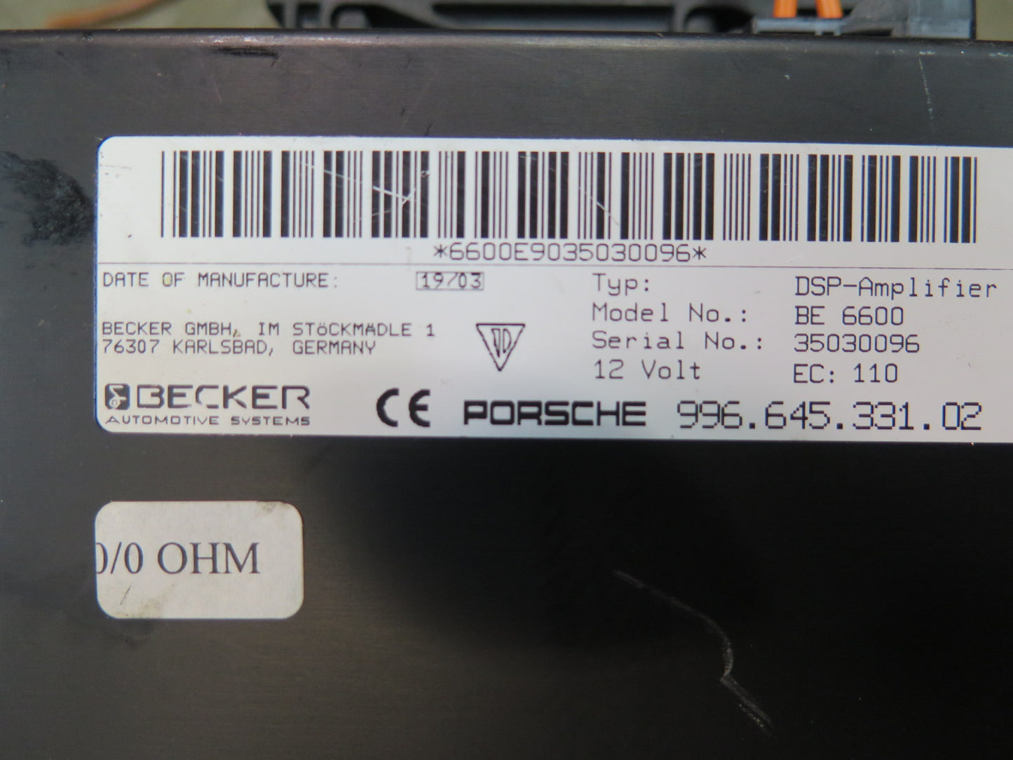 2002-2005 Porsche 911 Carrera 996 Audio System Amplifier AMP 99664533102