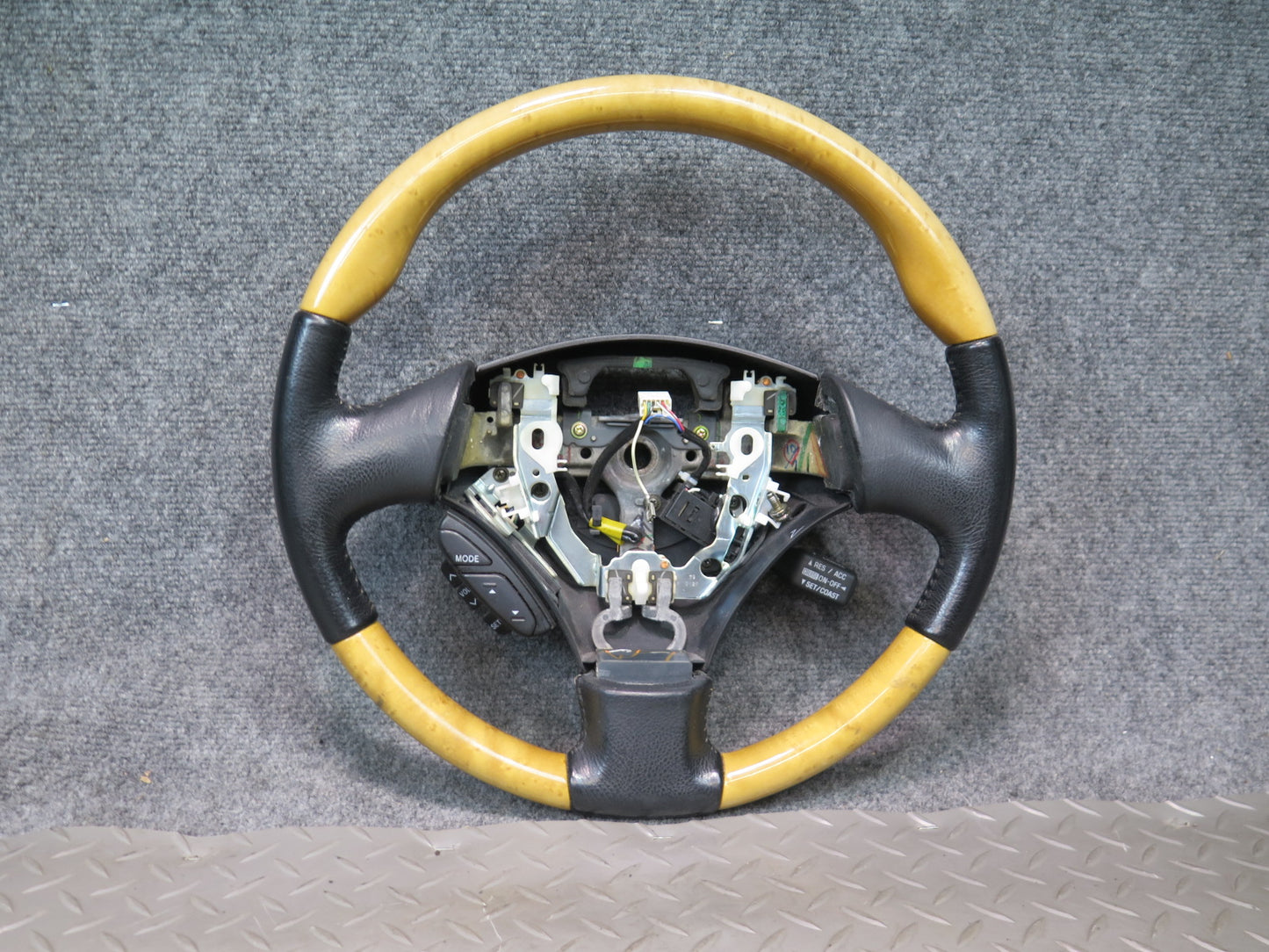 02-06 Lexus Z40 SC430 Leather Wood Steering w Radio & Cruise Control Switch OEM