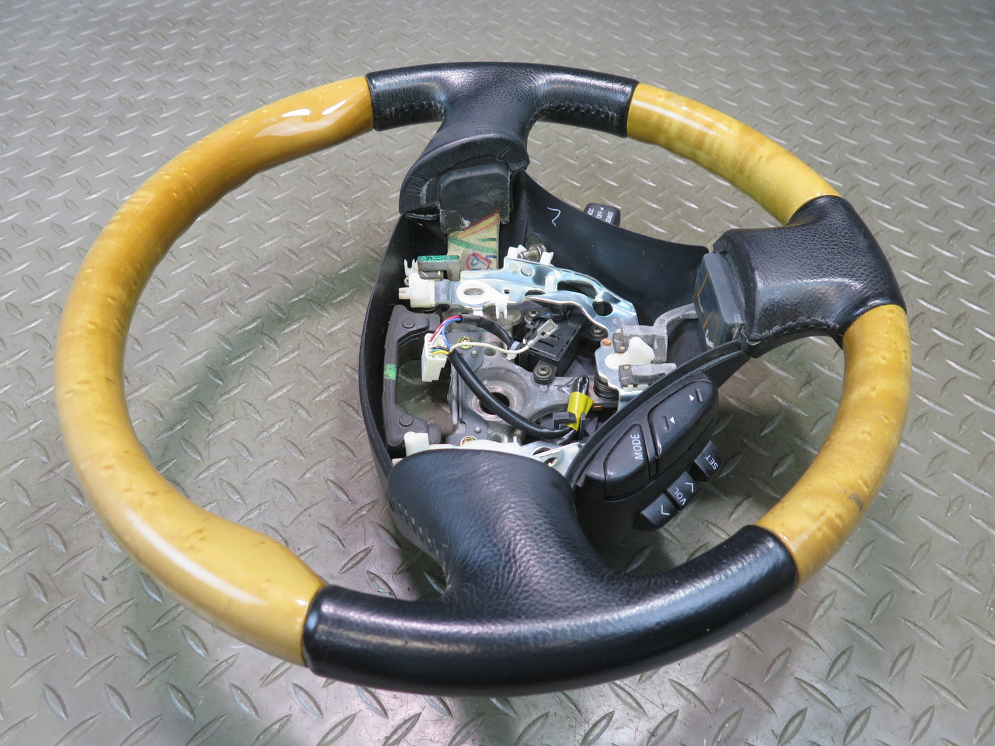 02-06 Lexus Z40 SC430 Leather Wood Steering w Radio & Cruise Control Switch OEM