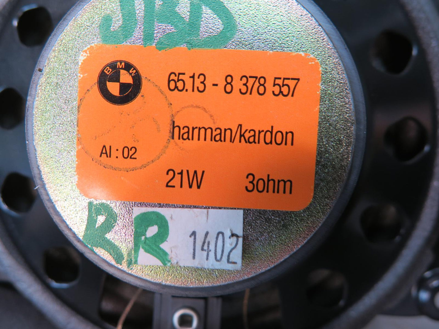 01-06 BMW E46 330CI Convertible Rear Right Harman Kardon Speaker 8378557 OEM