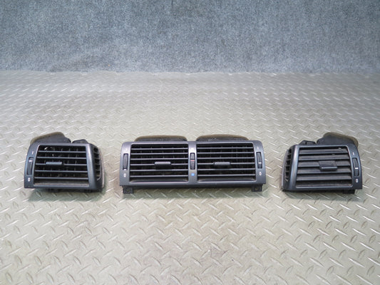 01-06 BMW E46 330ci Set of 3 Dash Front Left Center Right Air Vent Grille OEM