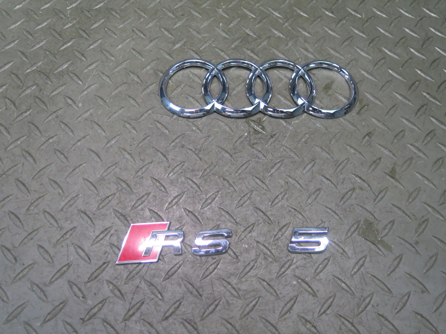 11-16 Audi RS5 8F7 Rear Trunk Lid Emblem Badge Logo Set OEM