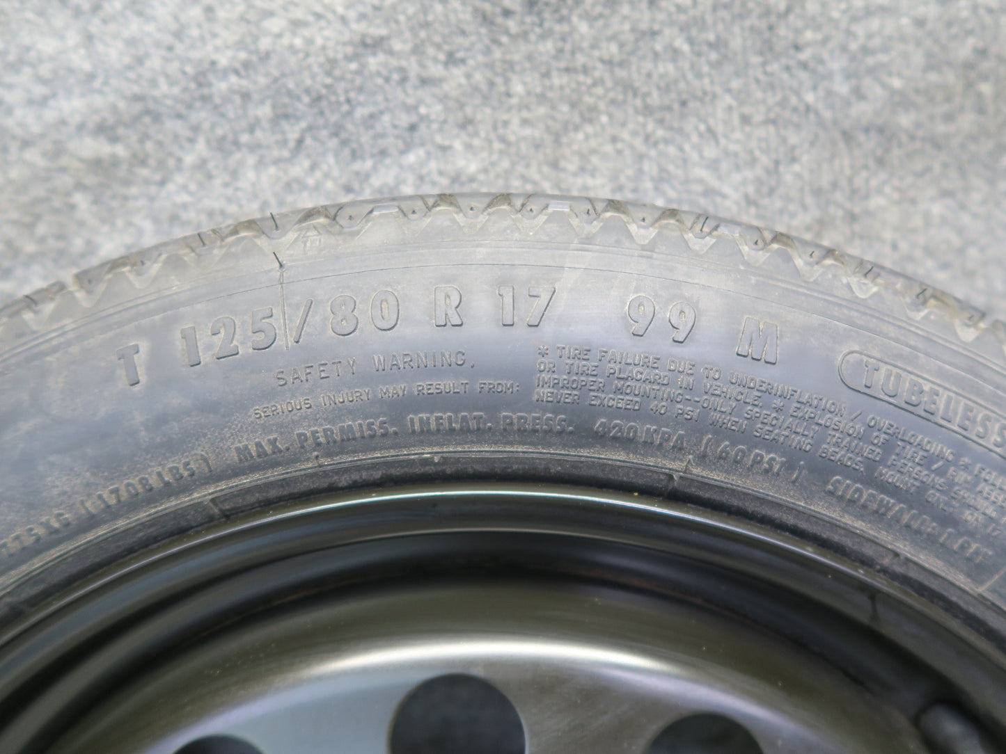 01-06 BMW E46 330Ci R17 17" Spare Tire Wheel 17x3.5J ET30 125/80 6750007 OEM