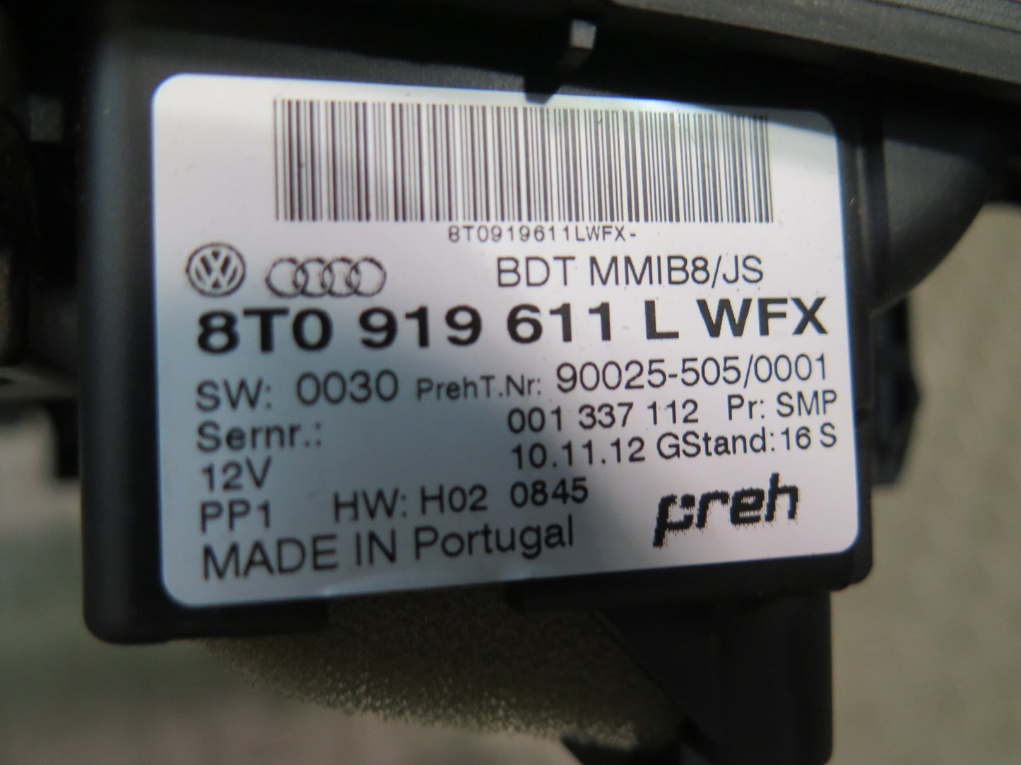 13-17 Audi A5 S5 RS5 A/T MMI Center Console Control Switch Panel 8T0919611L OEM
