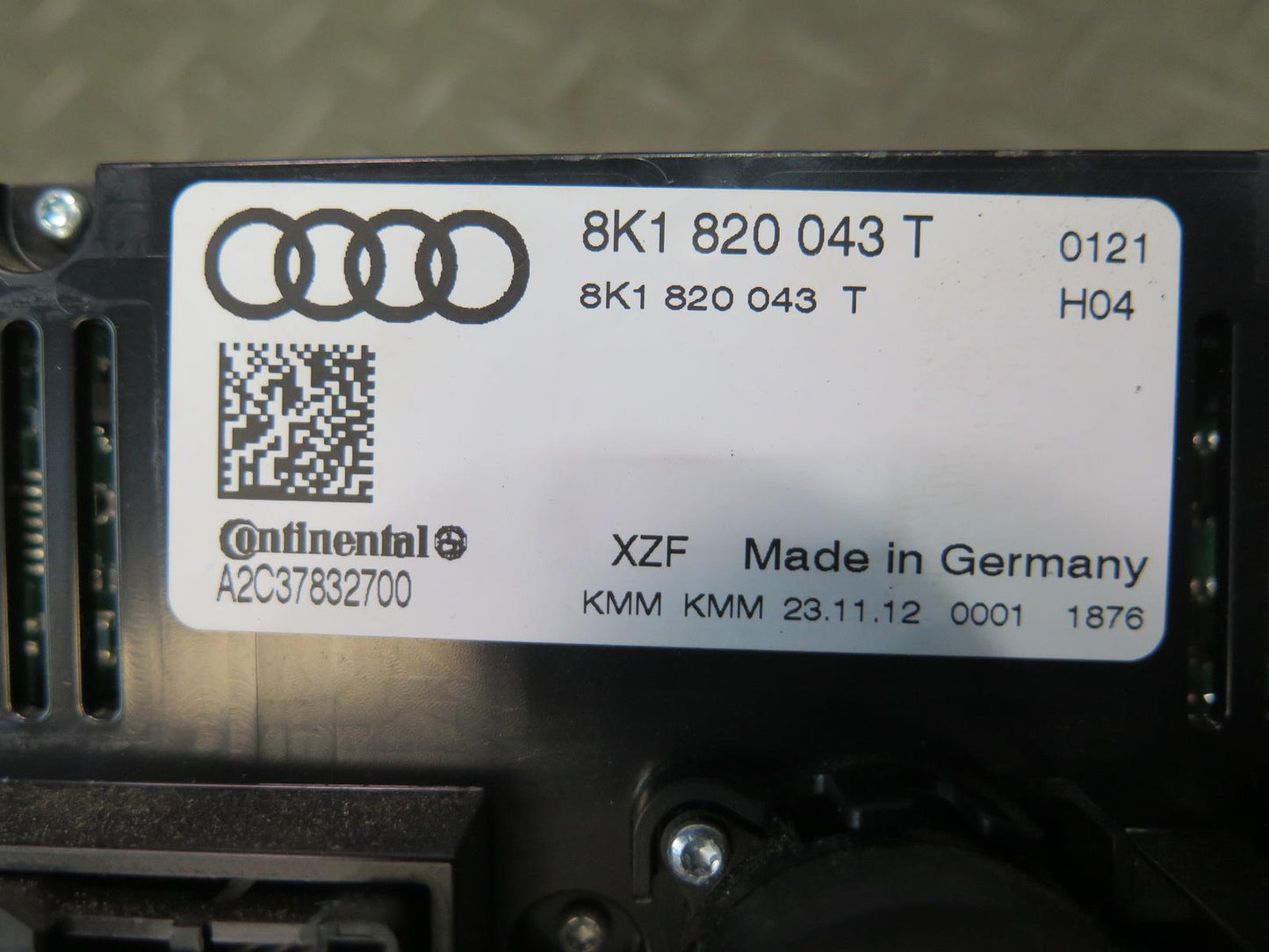12-17 Audi A5 S5 A/C Heater Climate Control Switch Panel 8K1820043T OEM