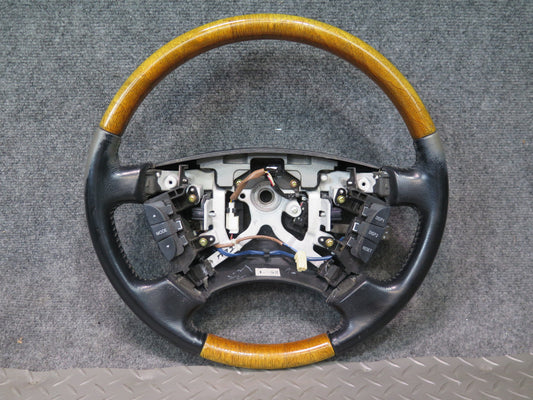 04-06 Lexus UCF30L LS430 Leather Wood Steering Wheel w Controls OEM