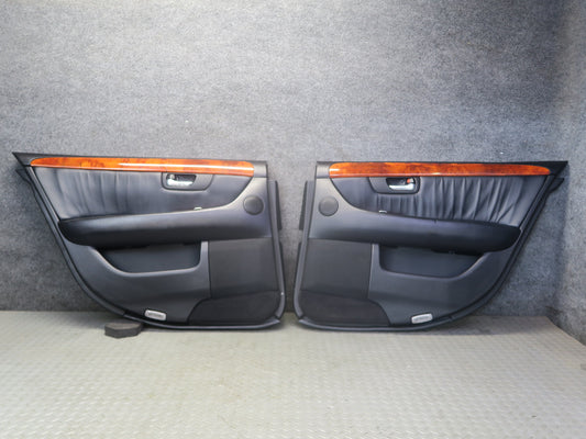 04-06 Lexus UCF30L LS430 Set of 2 Rear Door Interior Trim Cover Panel Black OEM