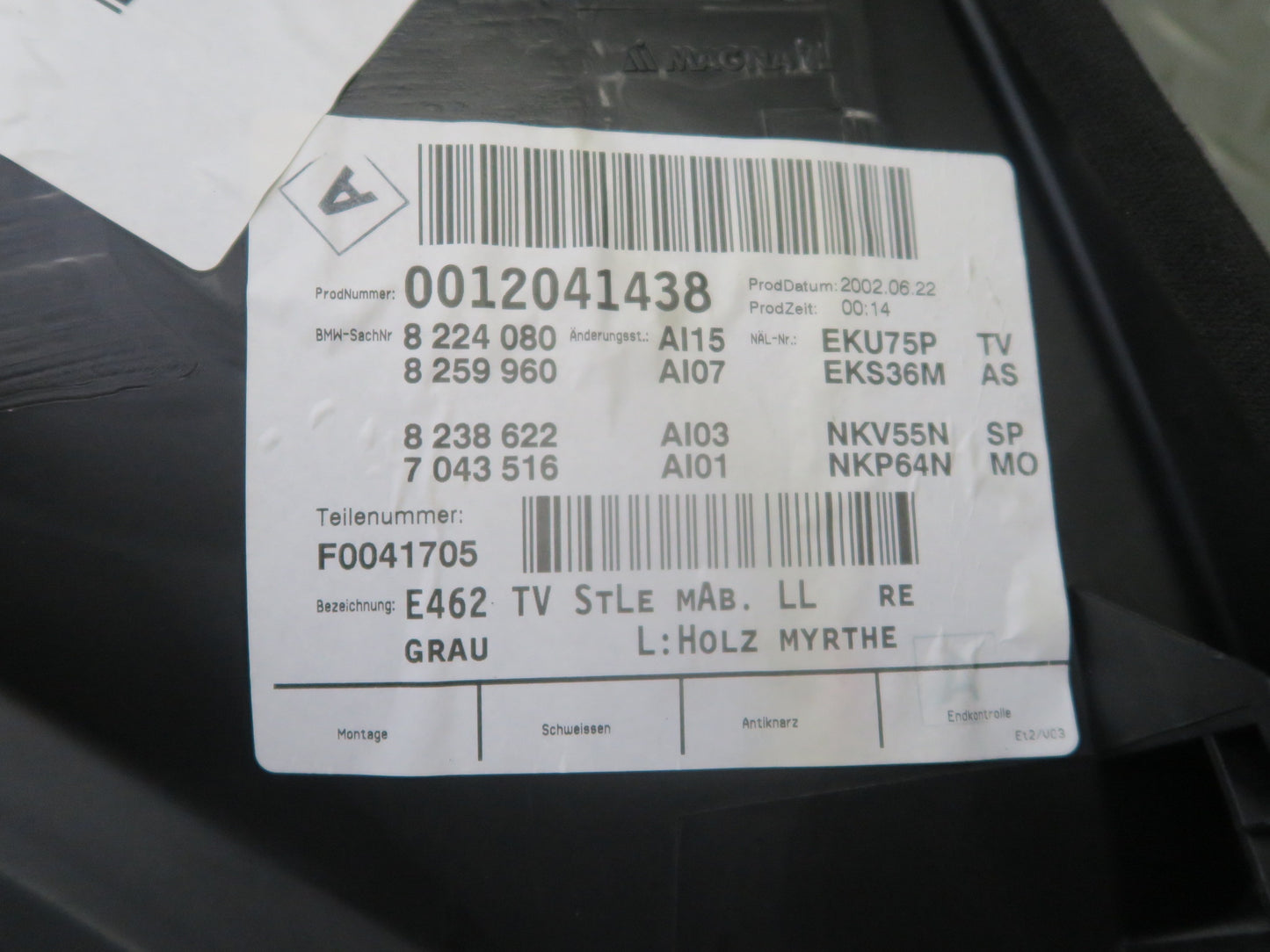 01-06 BMW E46 330CI Coupe Convertible Front Right Interior Door Panel Gray OEM