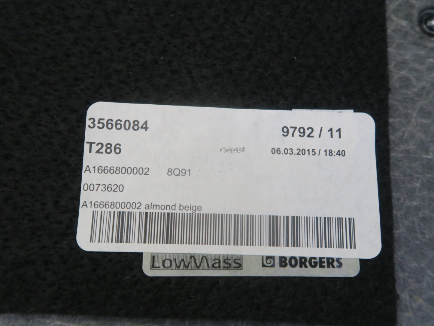 12-15 Mercedes W166 Ml-class Rear Trunk Floor Carpet Cover Beige 1666800002 OEM