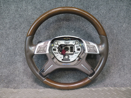 12-15 Mercedes W166 Ml-class Leather Wood Steering w Controls & Shifters OEM