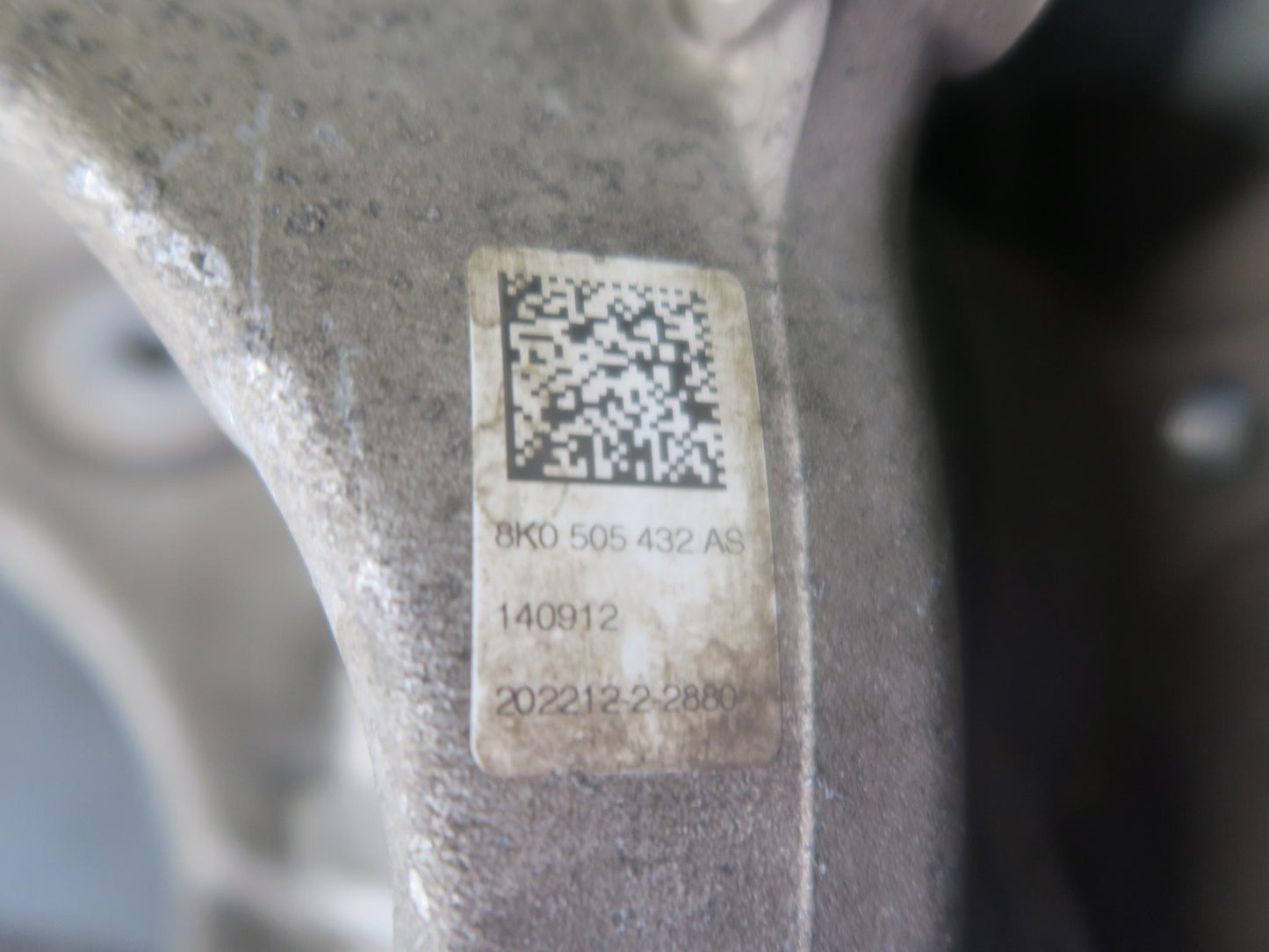 13-15 Audi RS5 8F7 Rear Right Spindle Knuckle Wheel Hub Bearing 45K Miles OEM