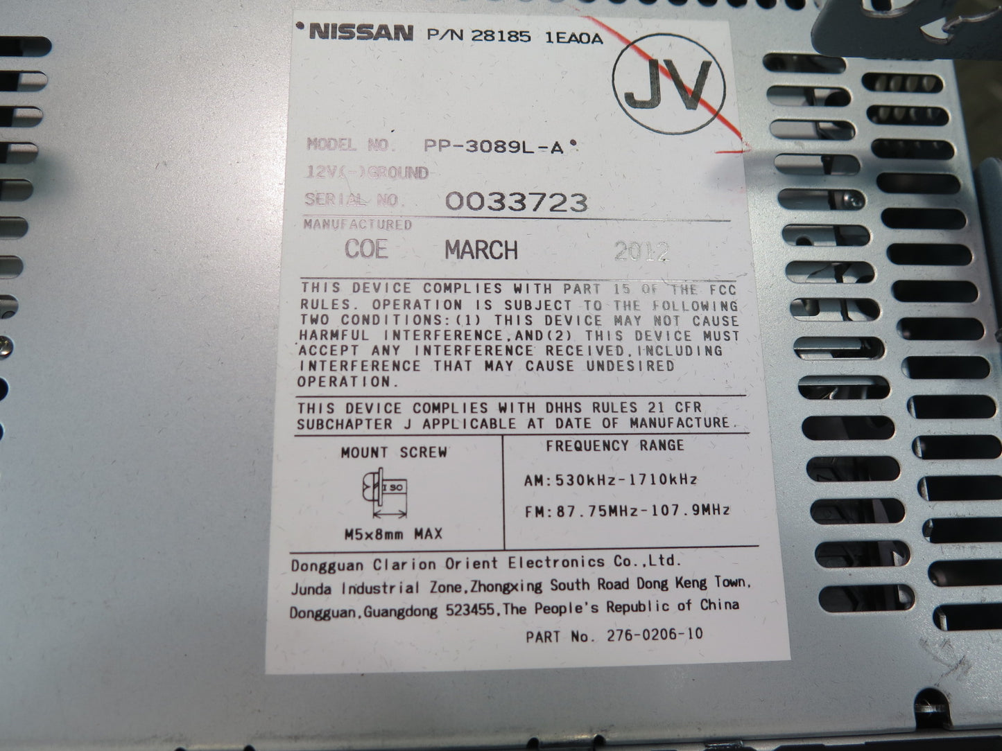 09-14 Nissan Z34 370Z AM FM Radio CD Player Head Unit 28185-1EA0A OEM