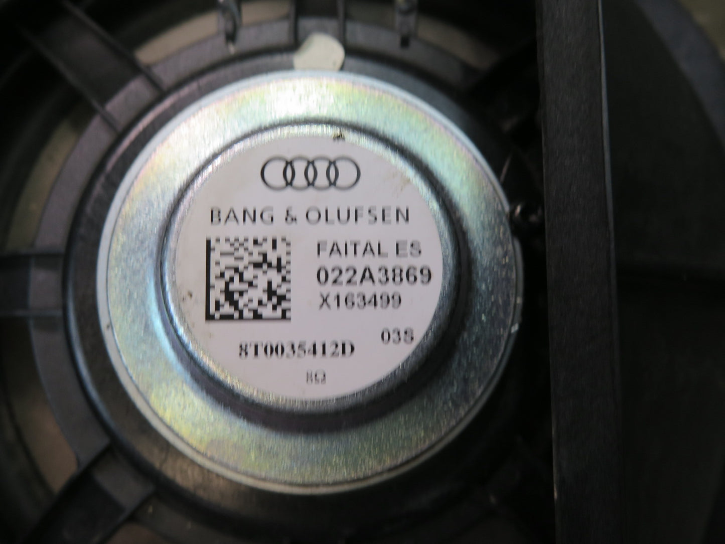 08-16 Audi S5 B8 Coupe Bang & Olufsen Rear Deck Speaker Woofer 8T0035412D OEM
