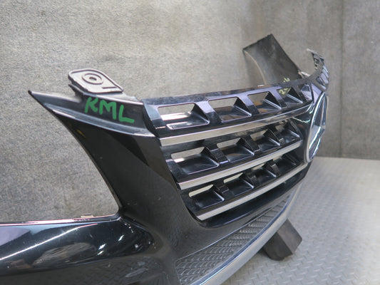 12-15 Mercedes W166 ML350 Front Bumper Cover Black w Grille & Fog Light Assy OEM