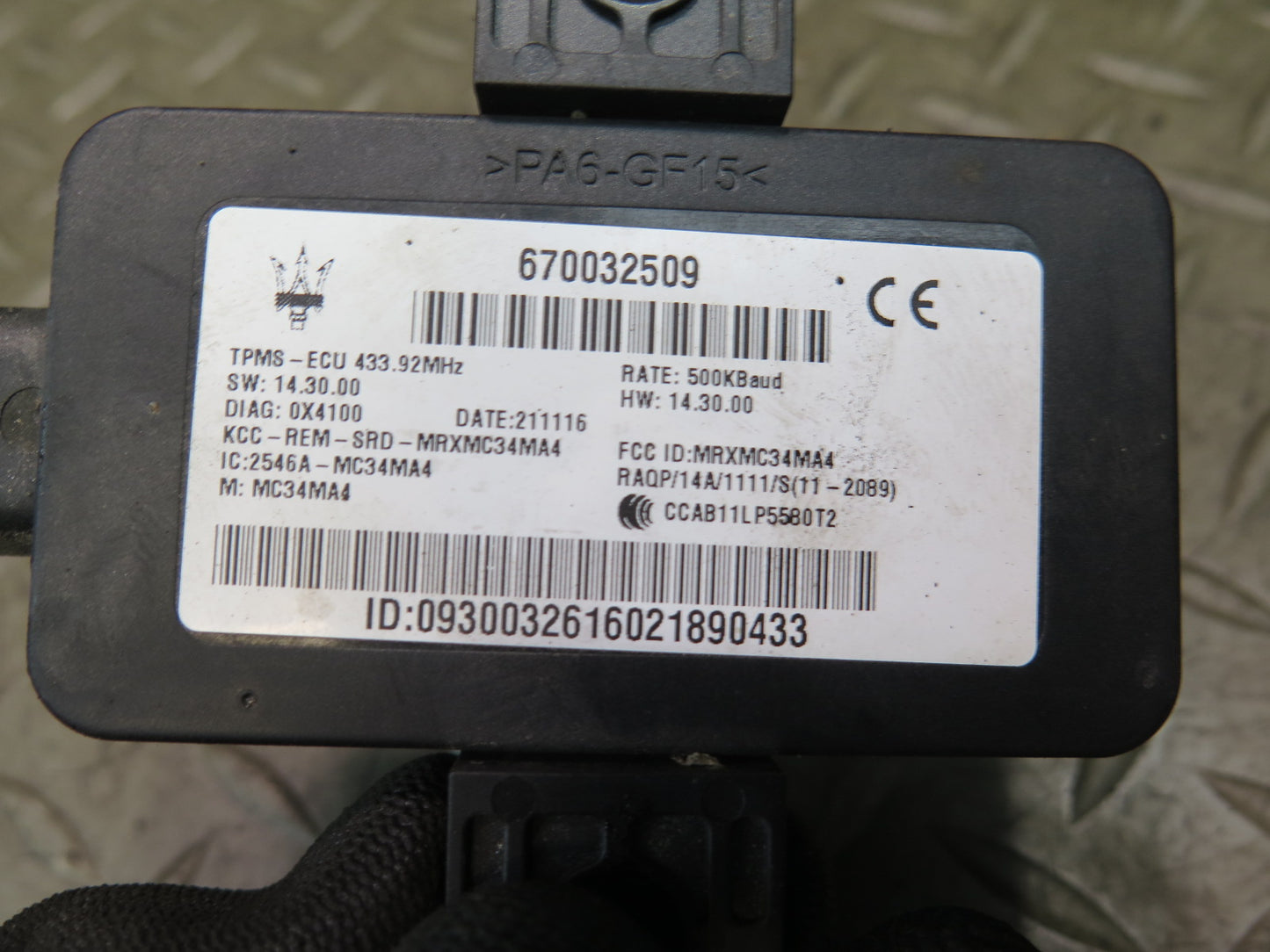 2014-2020 Maserati Ghibli M157 TPMS Tire Pressure Monitoring Control Module Unit