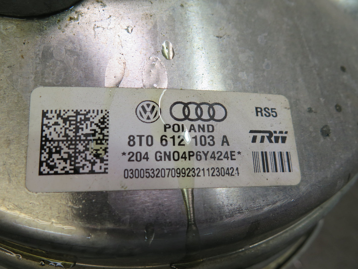 12-16 Audi A5 S5 Brake Master Cylinder Booster Fluid Reservoir 8T0612103A OEM
