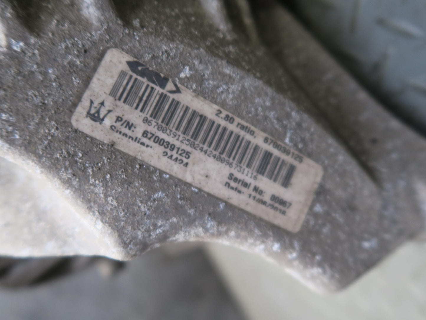 2014-2020 Maserati Ghibli M157 SQ4 AWD Rear Differential Carrier 2.80 Ratio