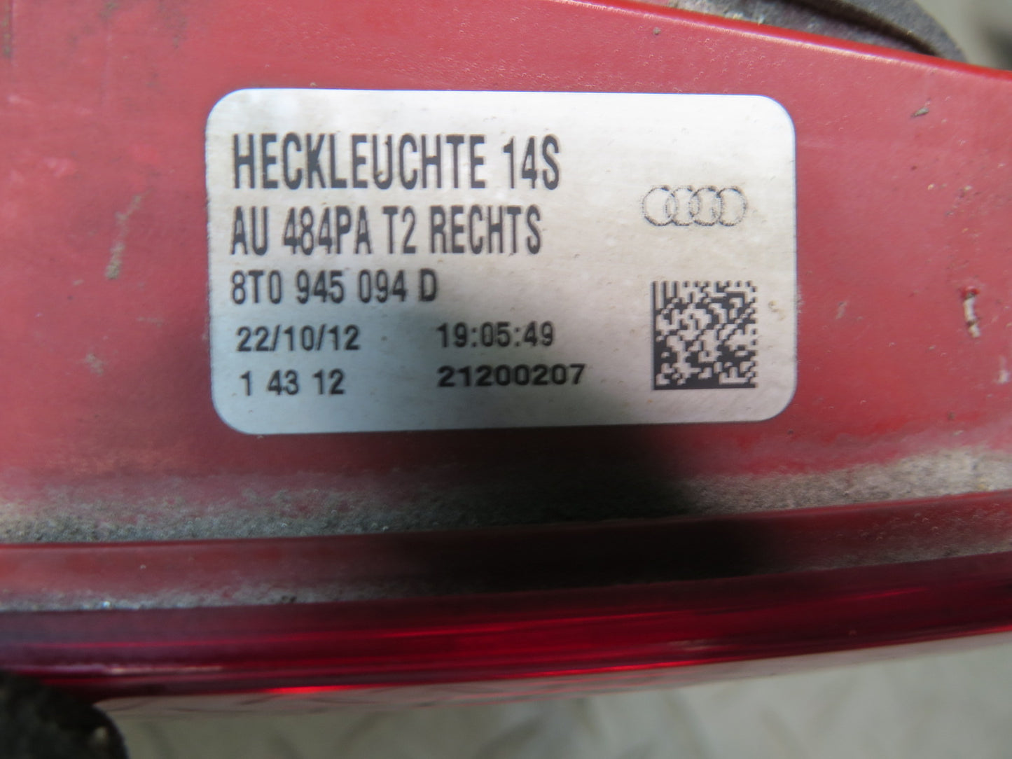 12-17 Audi S5 RS5 Set of 4 Rear Left & Right Inner & Outer Tail Light Lamp OEM