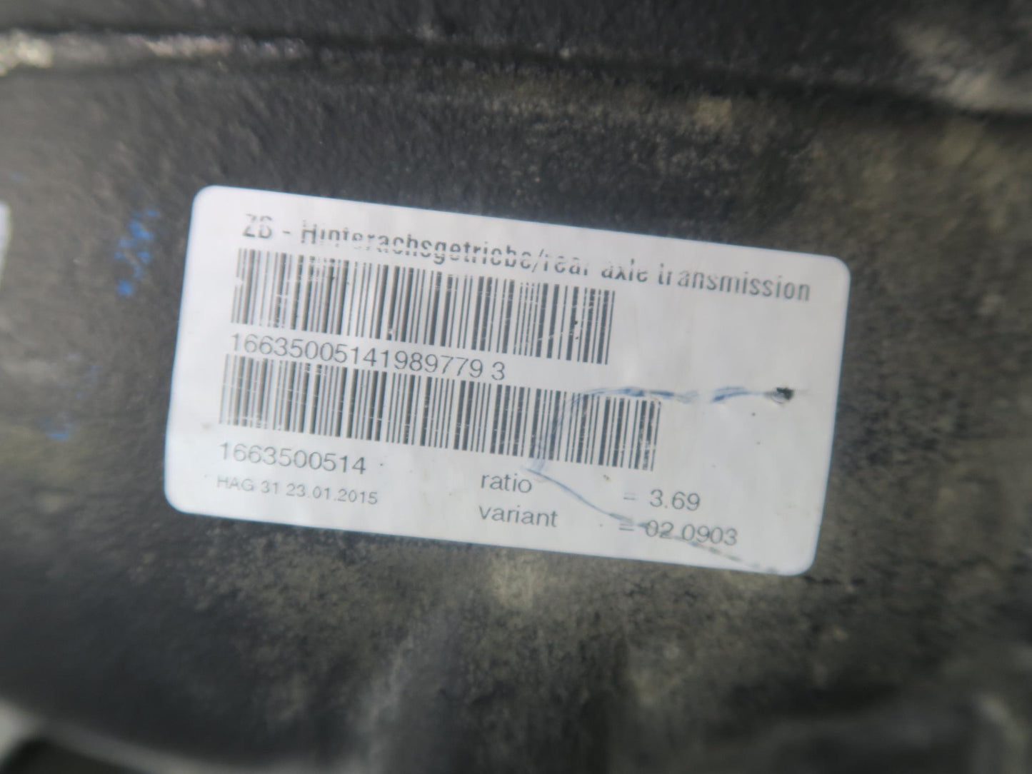 12-15 Mercedes W166 ML350 RWD Rear Differential Carrier 3:69 1663500514 OEM