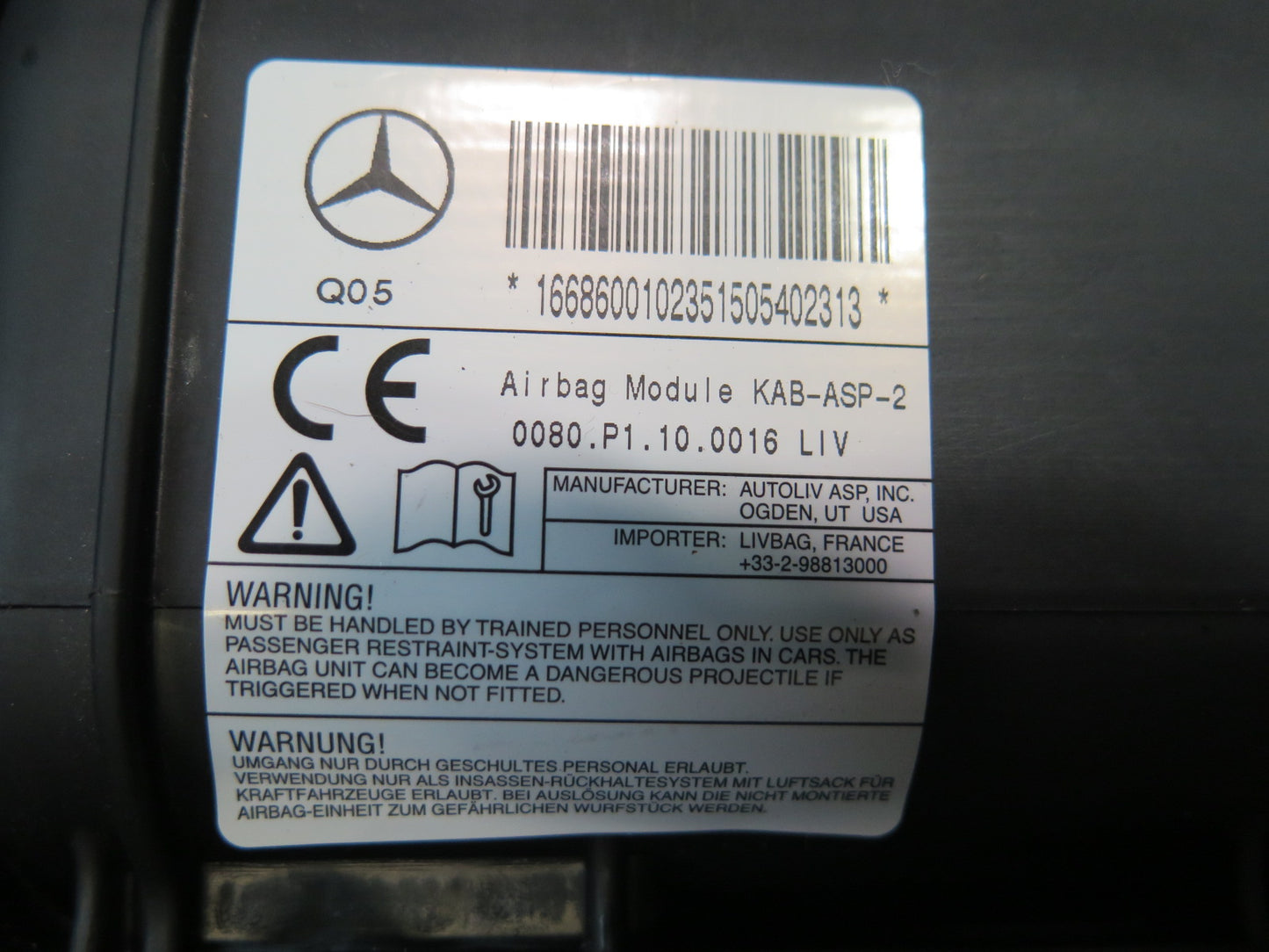 12-18 MERCEDES W166 ML GLE FRONT LEFT DRIVER SIDE DASH KNEE SRS AIRBAG OEM