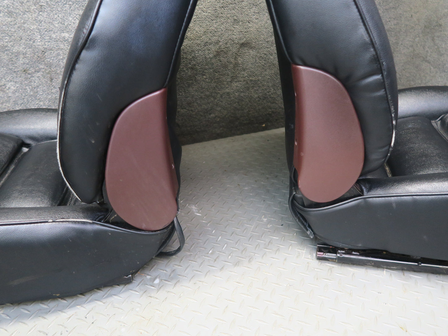 85-86 Porsche 928 S Front & Rear Left Right Side Power Seat Leather Black Set