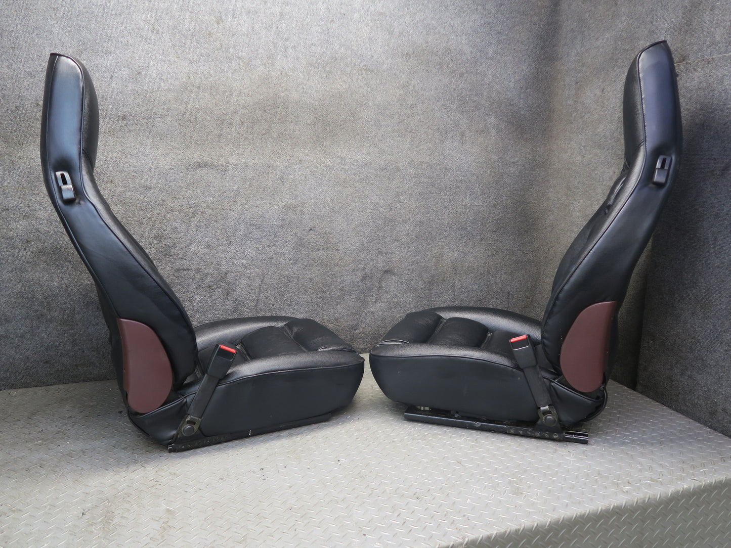 85-86 Porsche 928 S Front & Rear Left Right Side Power Seat Leather Black Set