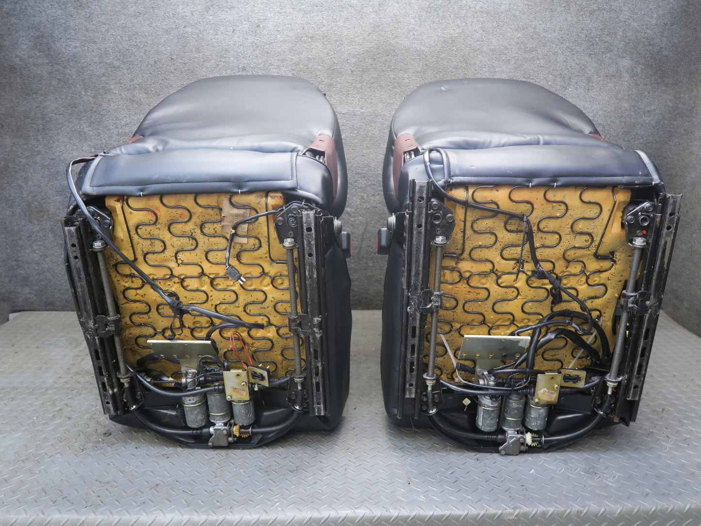 85-86 Porsche 928 S Front & Rear Left Right Side Power Seat Leather Black Set