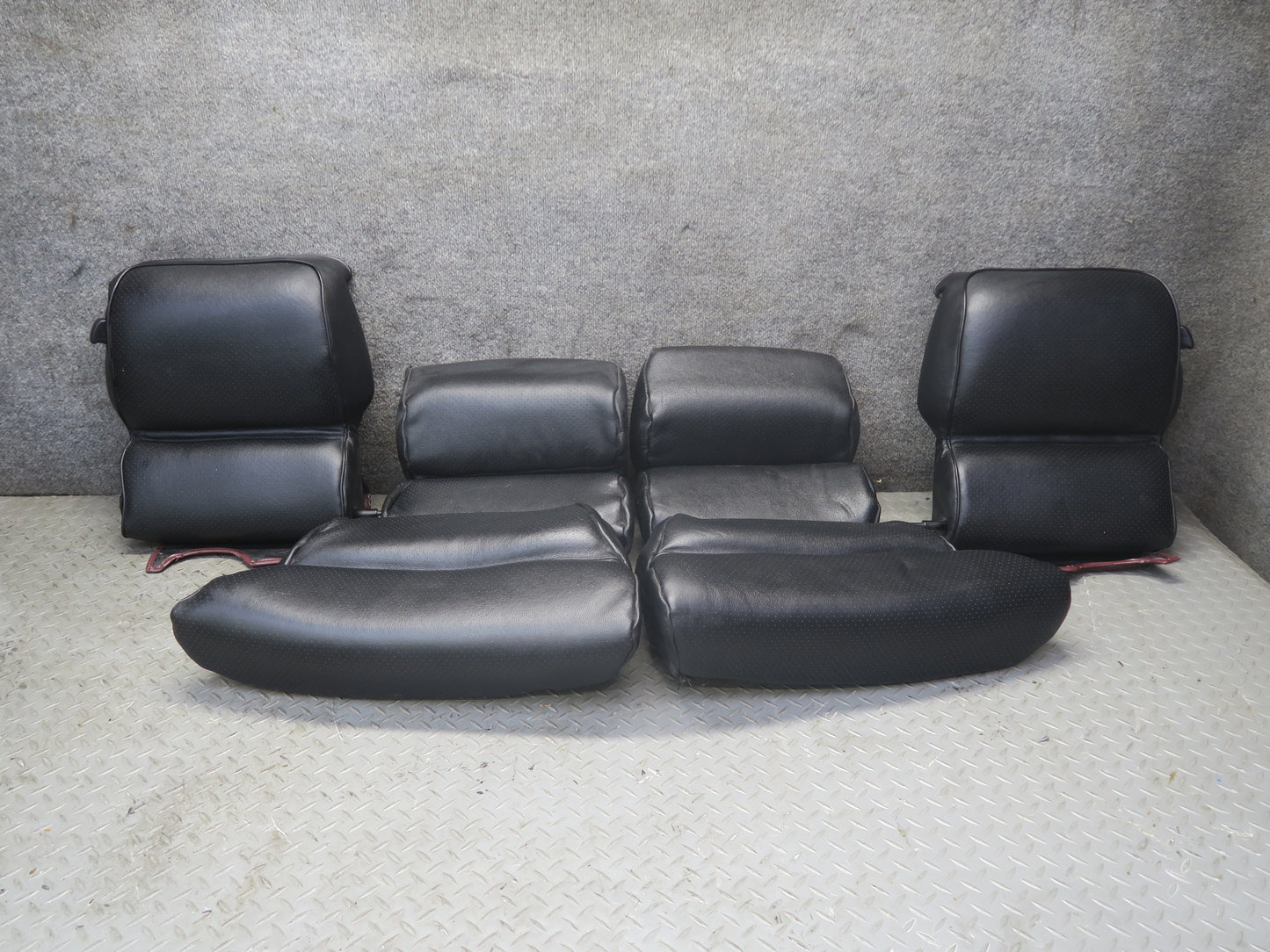 85-86 Porsche 928 S Front & Rear Left Right Side Power Seat Leather Black Set