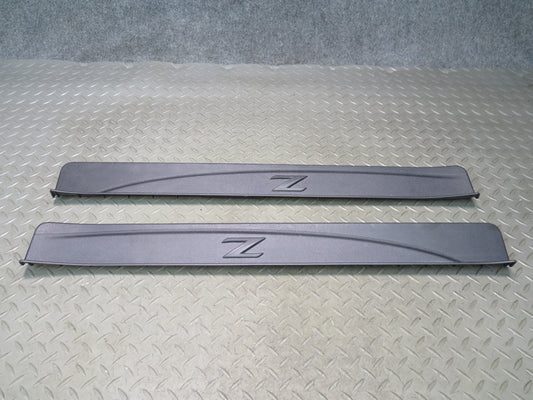 09-20 Nissan Z34 370Z Set of 2 Left & Right Door Scuff Sill Plate Trim Black OEM