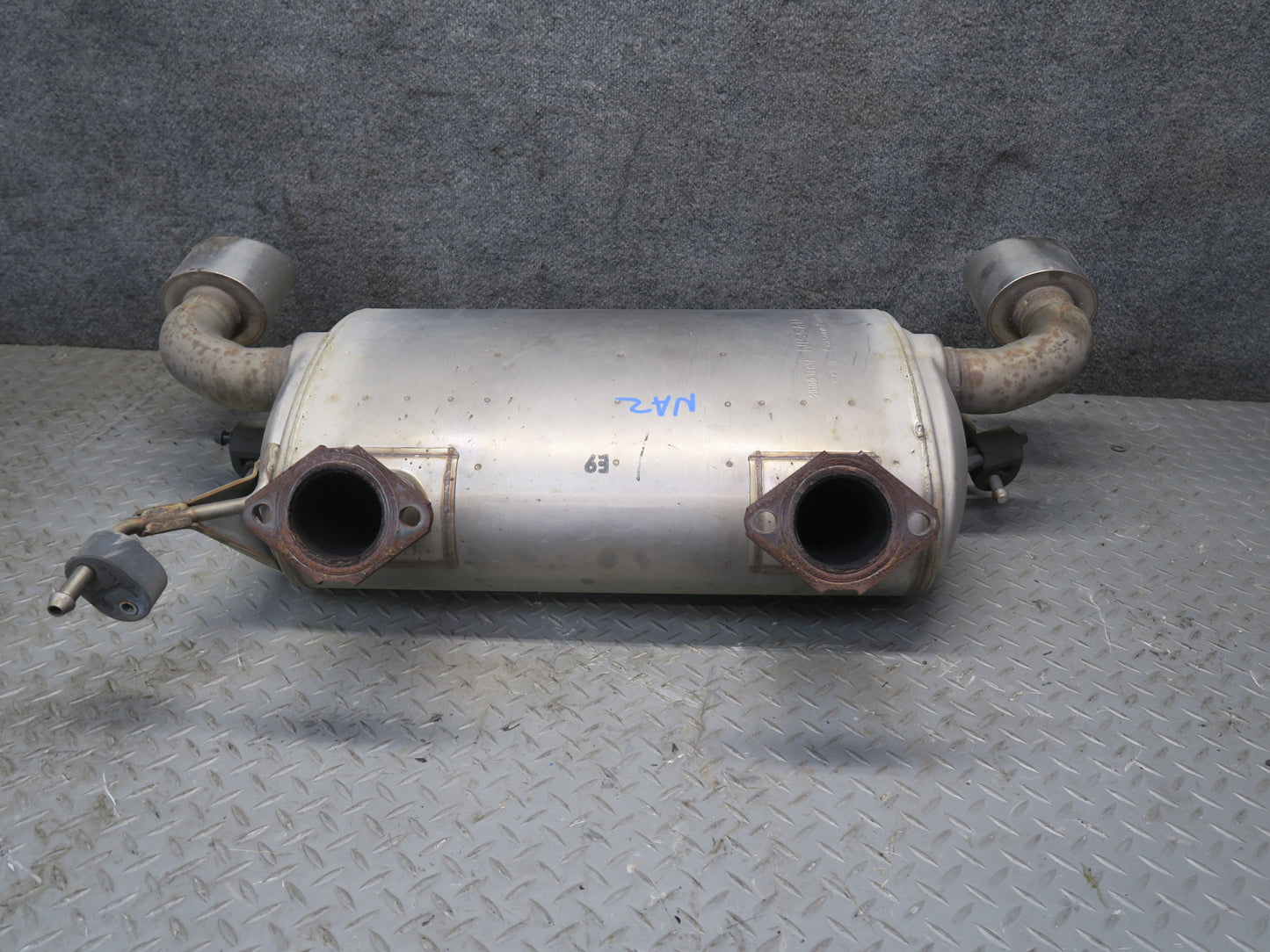 09-12 Nissan Z34 370Z Rear Exhaust Muffler w Tips Assembly 20100-1EH0A OEM