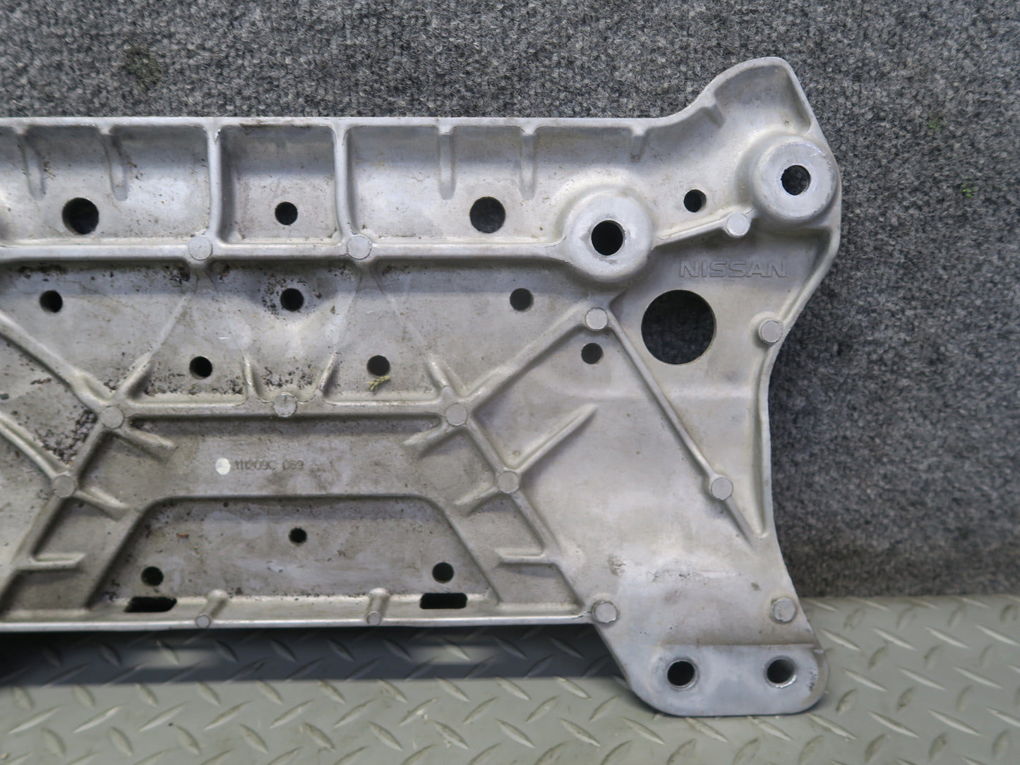 11-20 Nissan Z34 370Z Front Suspension Subframe Crossmember Stay Plate 31K OEM